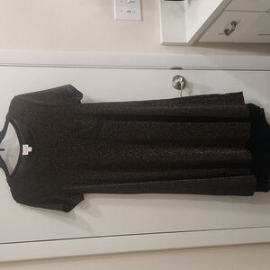 LuLa Roe Black and Gold Dress Size S
